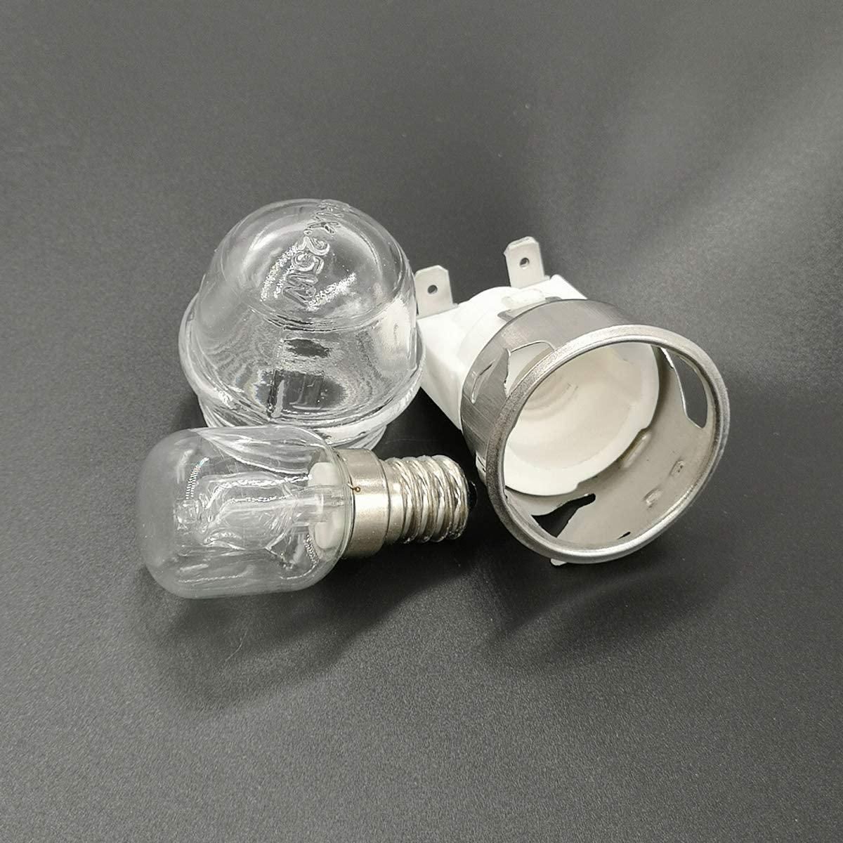 2Set E14 High Temperature Resistance 300 Celsius 250V 25W Oven LampOven Lamp HolderOven Lighting Ceramic Lamp Head