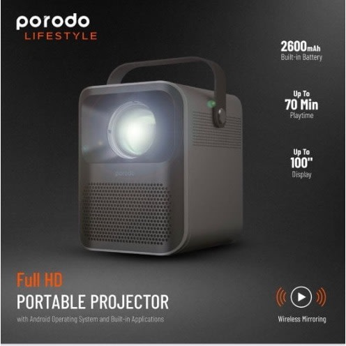 Lifestyle Full Hd Portable Projector With Inbuilt Powerbank  - 2600mah