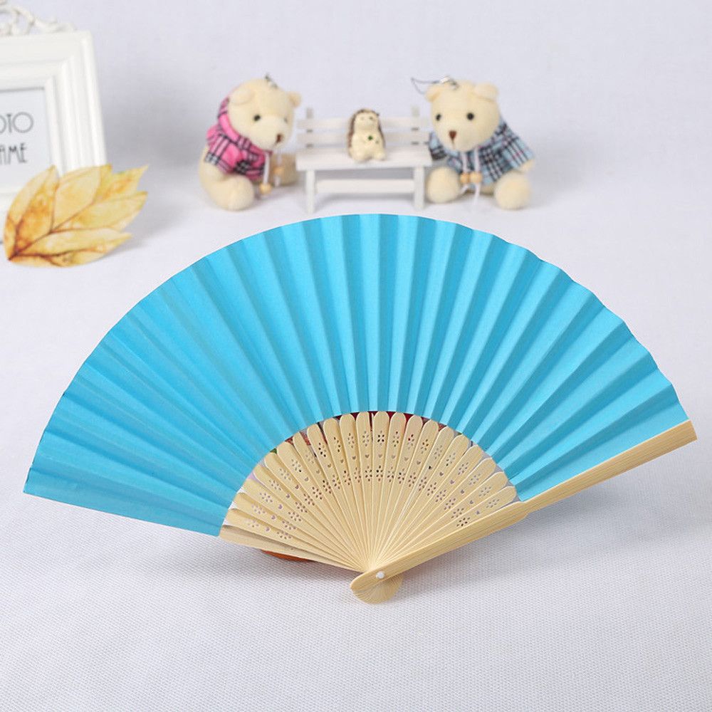 Dance Folding Inch New Fan Folding Folding Multicolor Lace 7 Hand Party Pattern Fan #10 Wedding Silk Paper Solid Held Color
