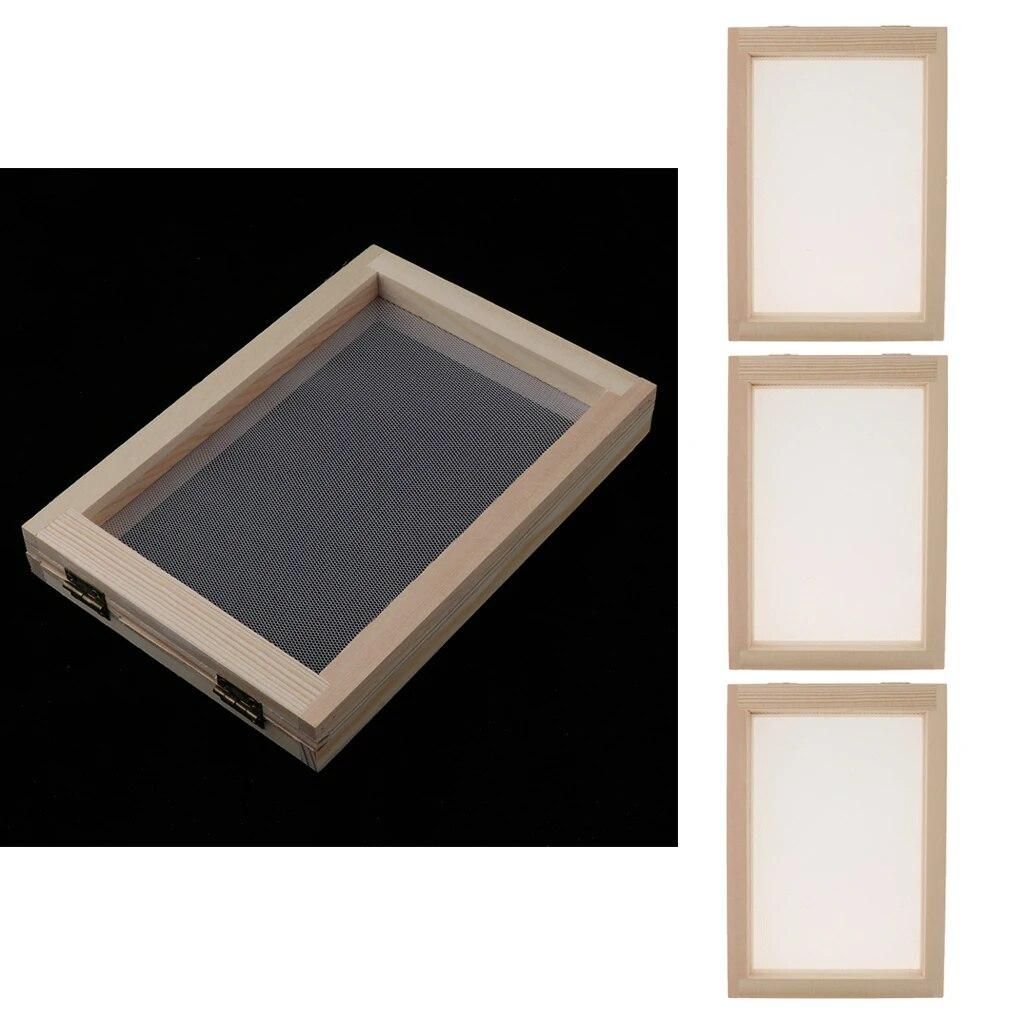 3-Piece Paper Making Kit Mould Screen Frame, DIY Craft Gift, Handcraft , Recycling, Paper Art, for Kids Adults