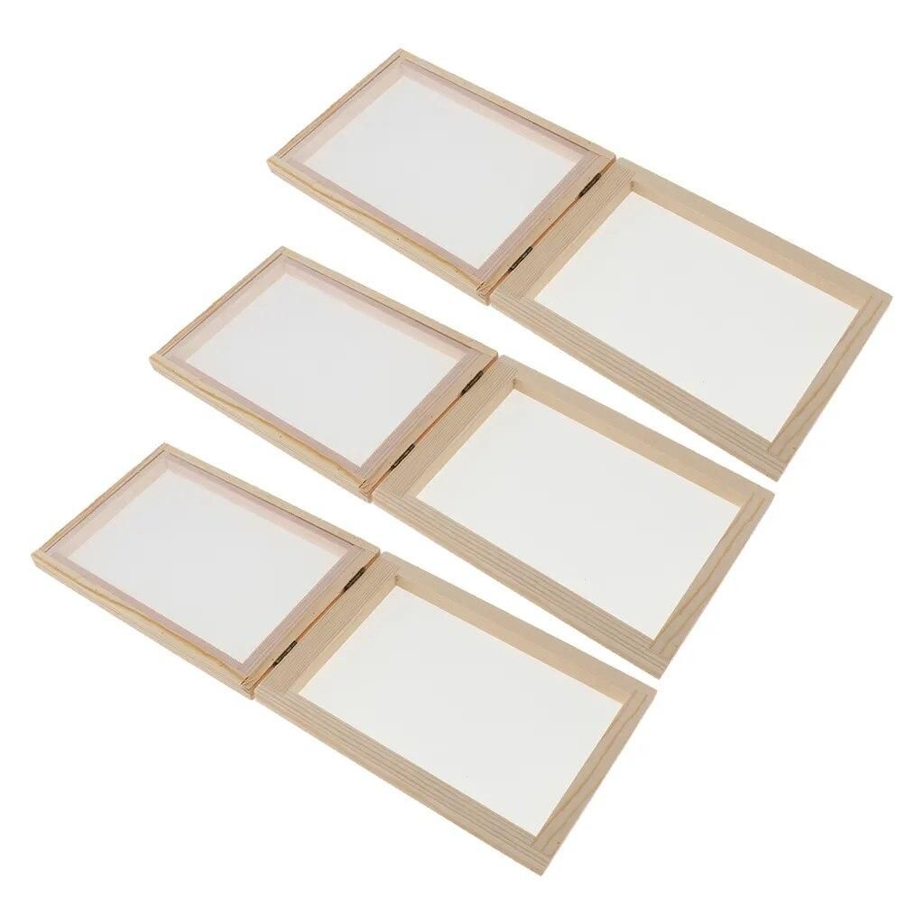 3-Piece Paper Making Kit Mould Screen Frame, DIY Craft Gift, Handcraft , Recycling, Paper Art, for Kids Adults