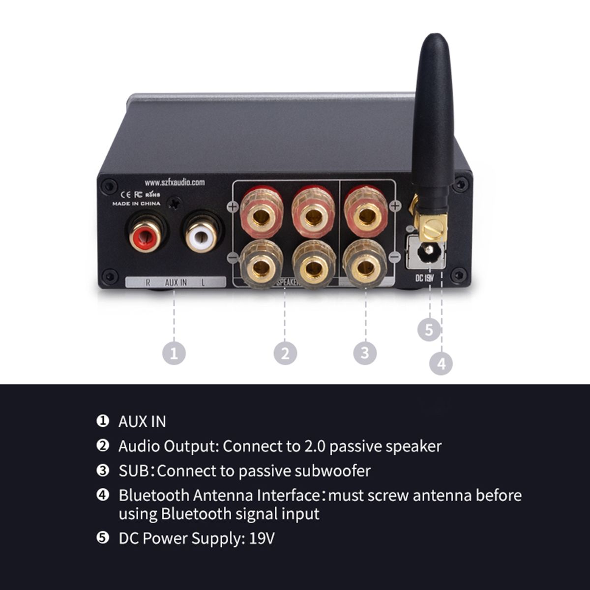 FX-AUDIO XL01 BT Audio  Amplifier 2.1 Channel HiFi Digital