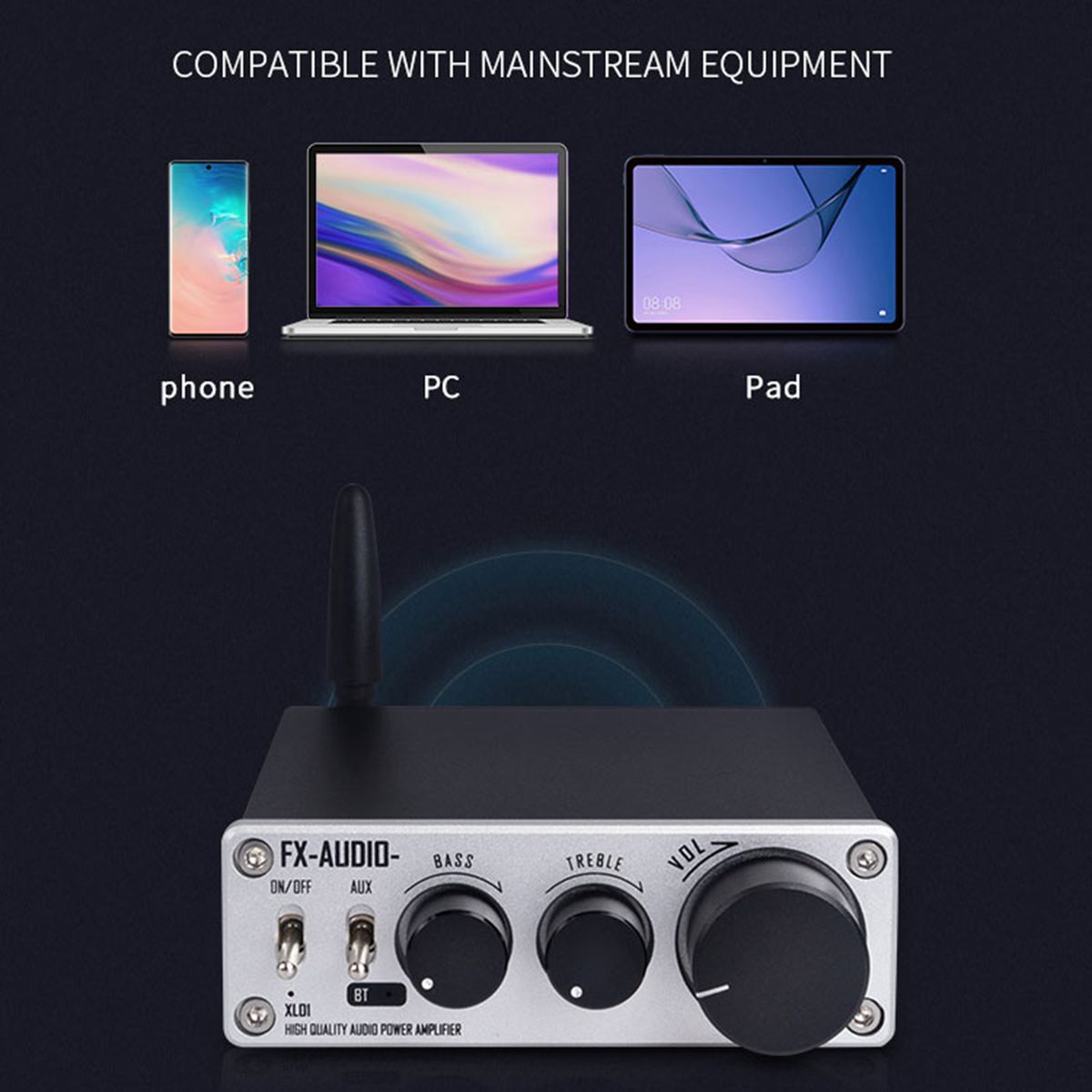 FX-AUDIO XL01 BT Audio  Amplifier 2.1 Channel HiFi Digital