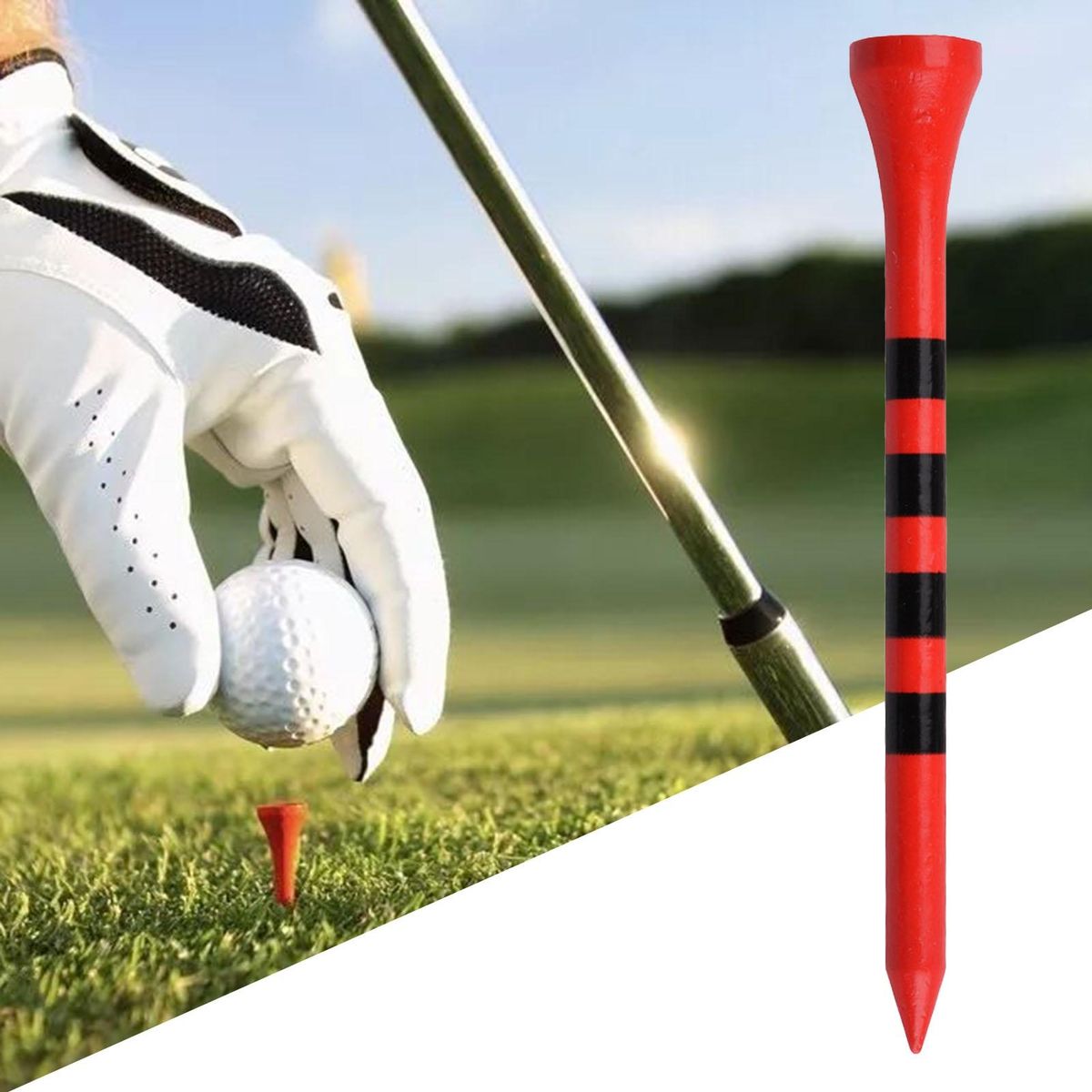 20Pcs Golf Pins 7083mm Driving Range Golf Practice Tee Red