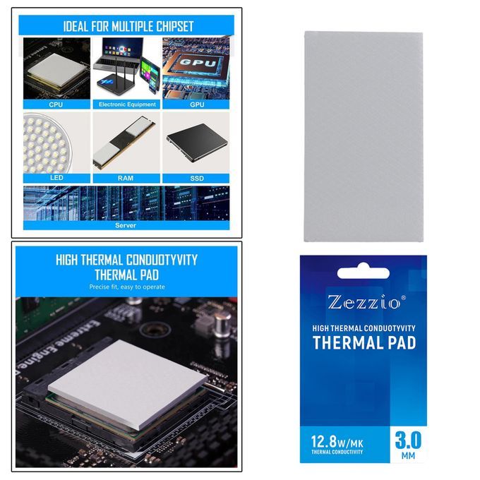 Heat Dissipation Silicone Thermal Pad CPU/GPU Thermal Pad 12.8 W 3.0mm