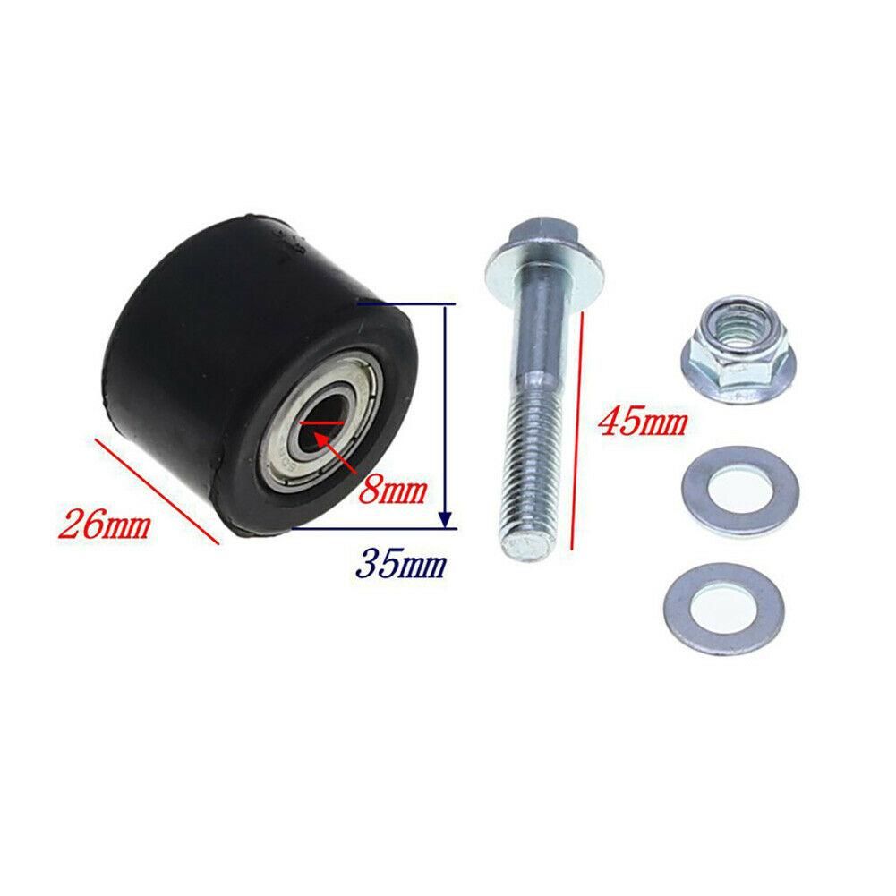 2pcs 8mm Motorbike Chain Roller Tensioner Wheel Guide With Bolt For Raptor YFM350 YFM 350 Upper Lower Swingarm