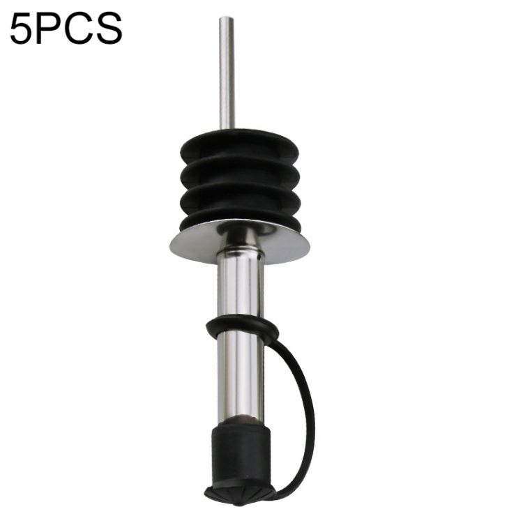 5 PCS Glass Bottle Stopper Black Hat Straight Mouth
