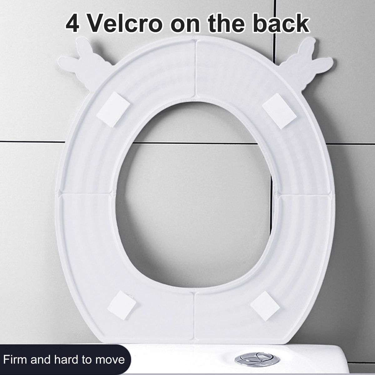 Toilet Seat Lid Cover Cartoon Rabbit Head EVA Sticky All-season Toilet Seat Cushion White