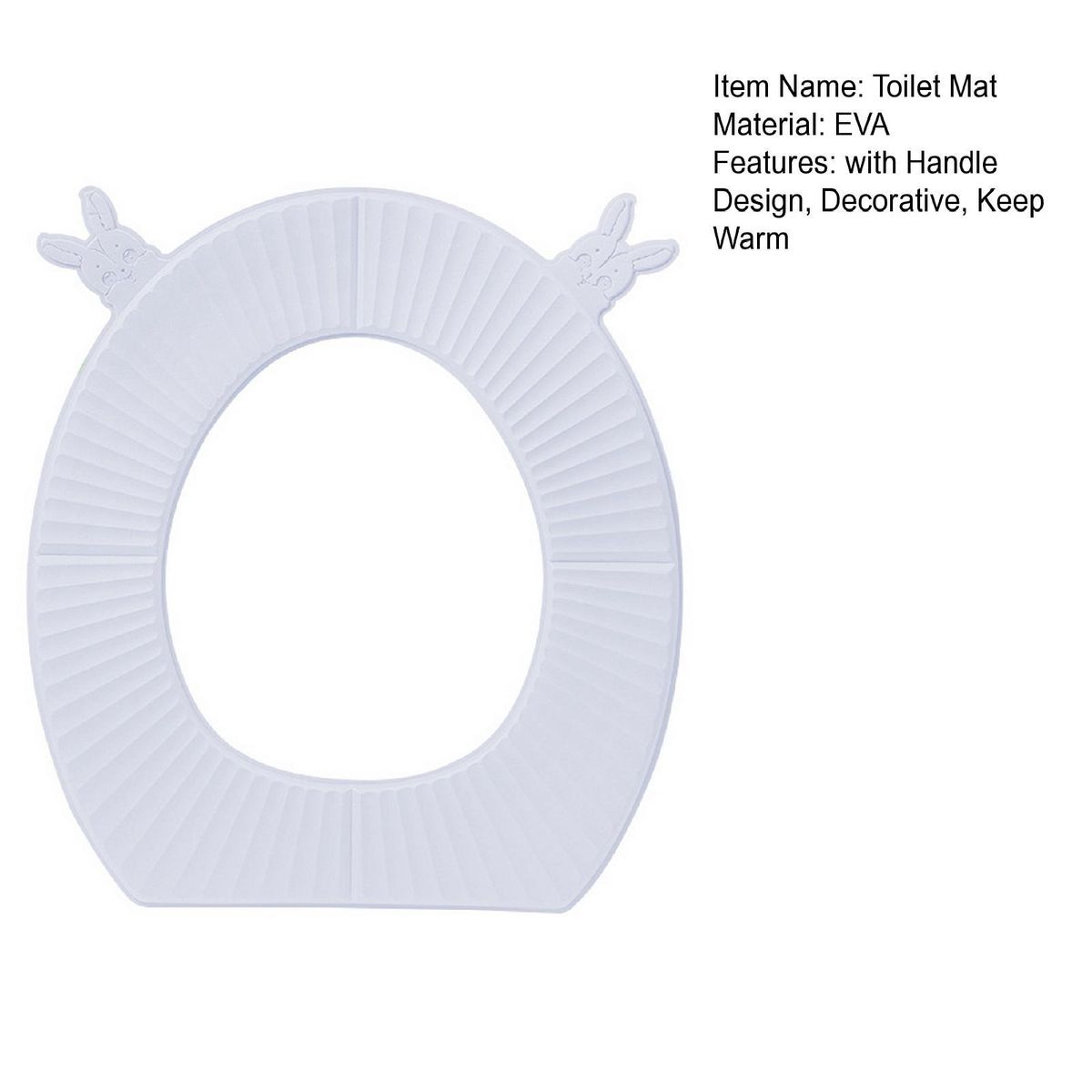 Toilet Seat Lid Cover Cartoon Rabbit Head EVA Sticky All-season Toilet Seat Cushion White