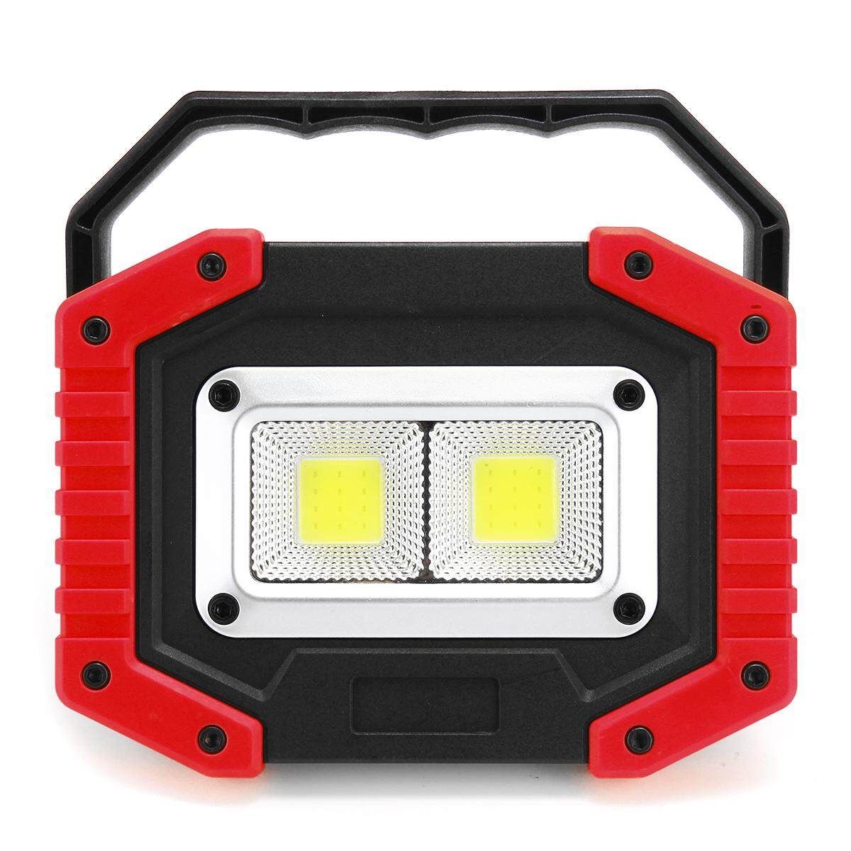 2 COB 120W 3000LM Rechargeable Portable Waterproof LED Flood Lights Work Light For Outdoor Emergency Car Repairing And Job Site Lighting Red
