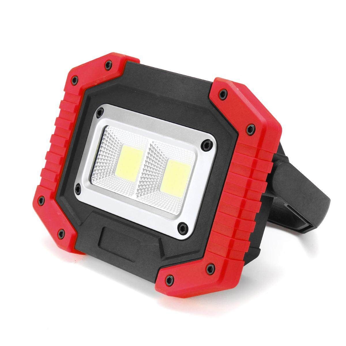 2 COB 120W 3000LM Rechargeable Portable Waterproof LED Flood Lights Work Light For Outdoor Emergency Car Repairing And Job Site Lighting Red