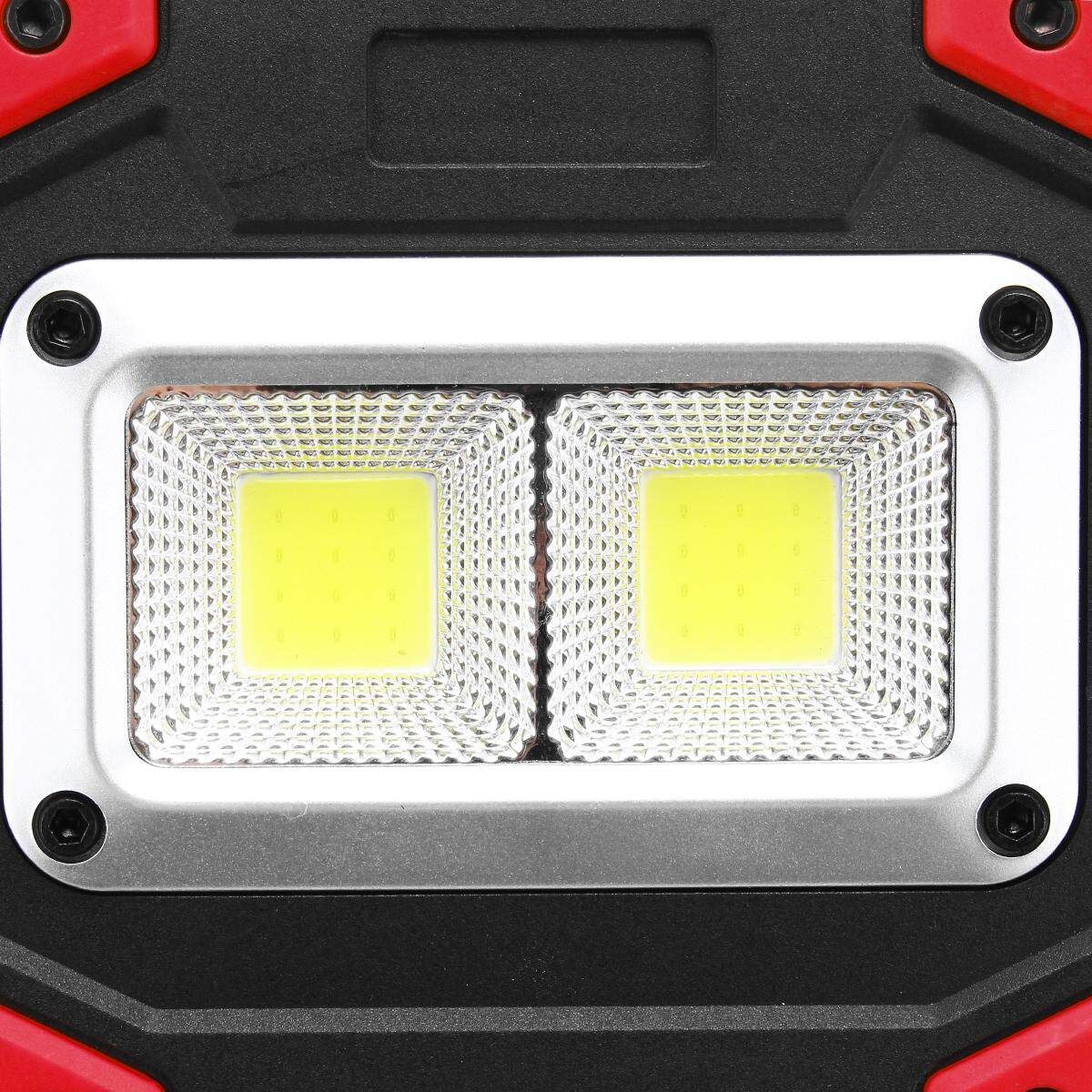 2 COB 120W 3000LM Rechargeable Portable Waterproof LED Flood Lights Work Light For Outdoor Emergency Car Repairing And Job Site Lighting Red
