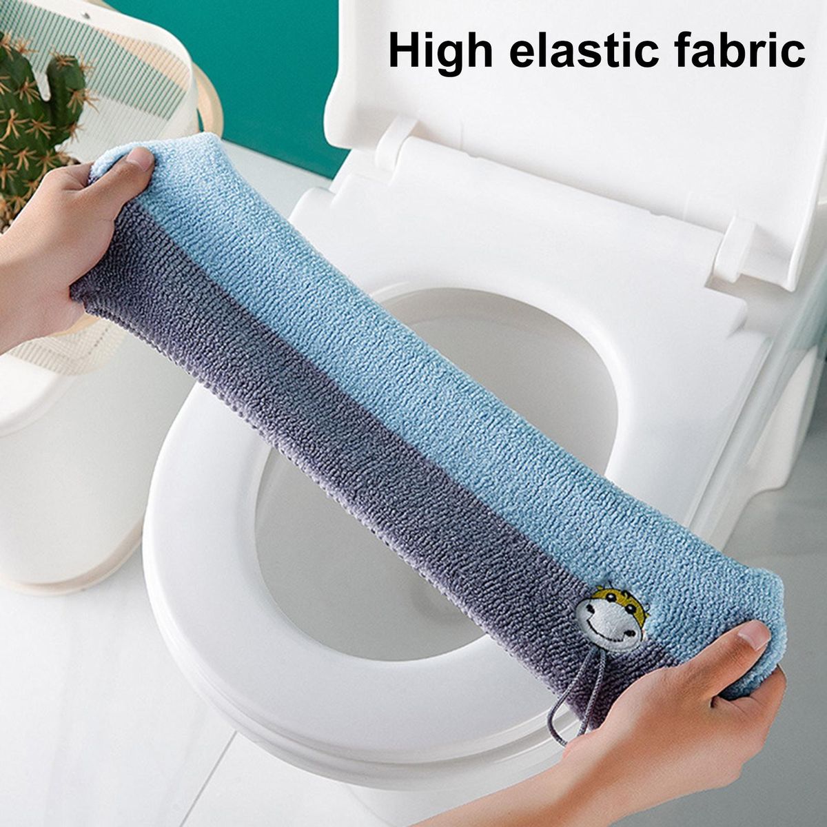 Toilet Seat Cover Dorm Hotel WC Room Closestool Pad Blue