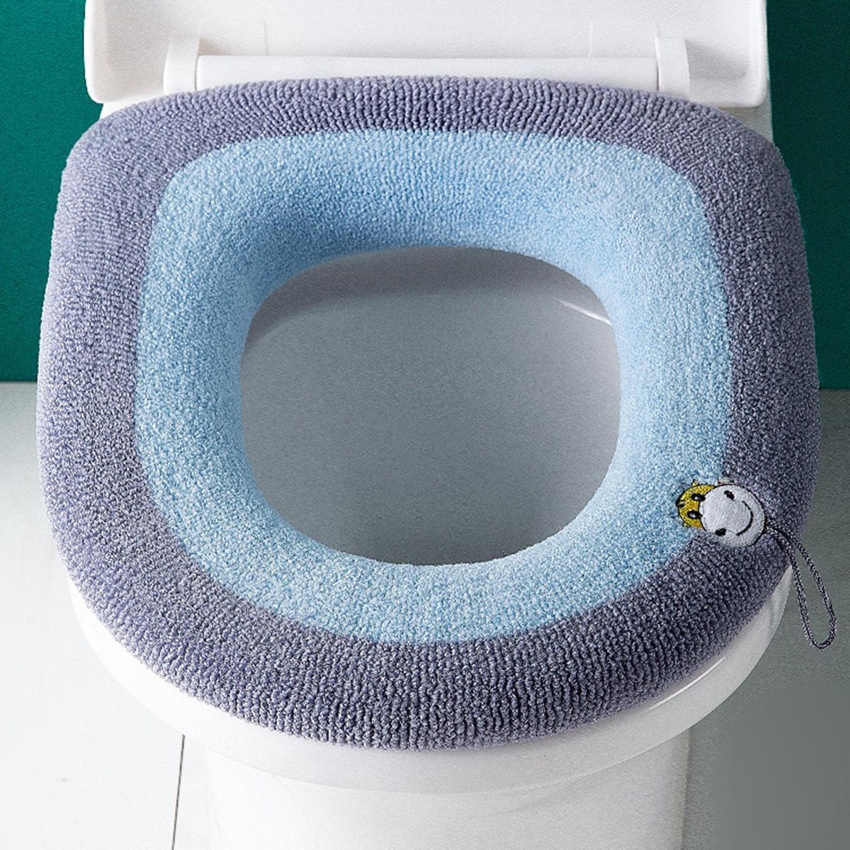 Toilet Seat Cover Dorm Hotel WC Room Closestool Pad Blue