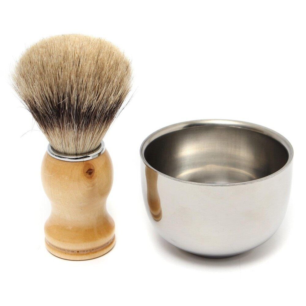 3 In 1 Men's Shaving Set Drip Brush Stand + Best Badger Hair Brush + Bowl Mug