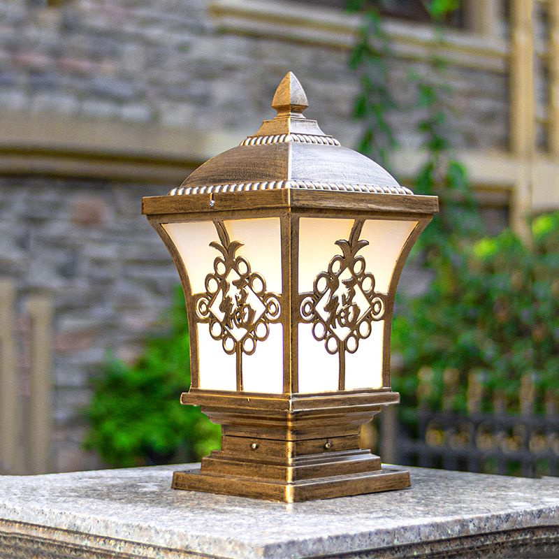 Electricity Style Column Head Lamp Outdoor Fence Garden