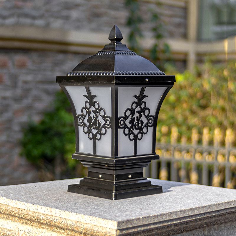 Electricity Style Column Head Lamp Outdoor Fence Garden