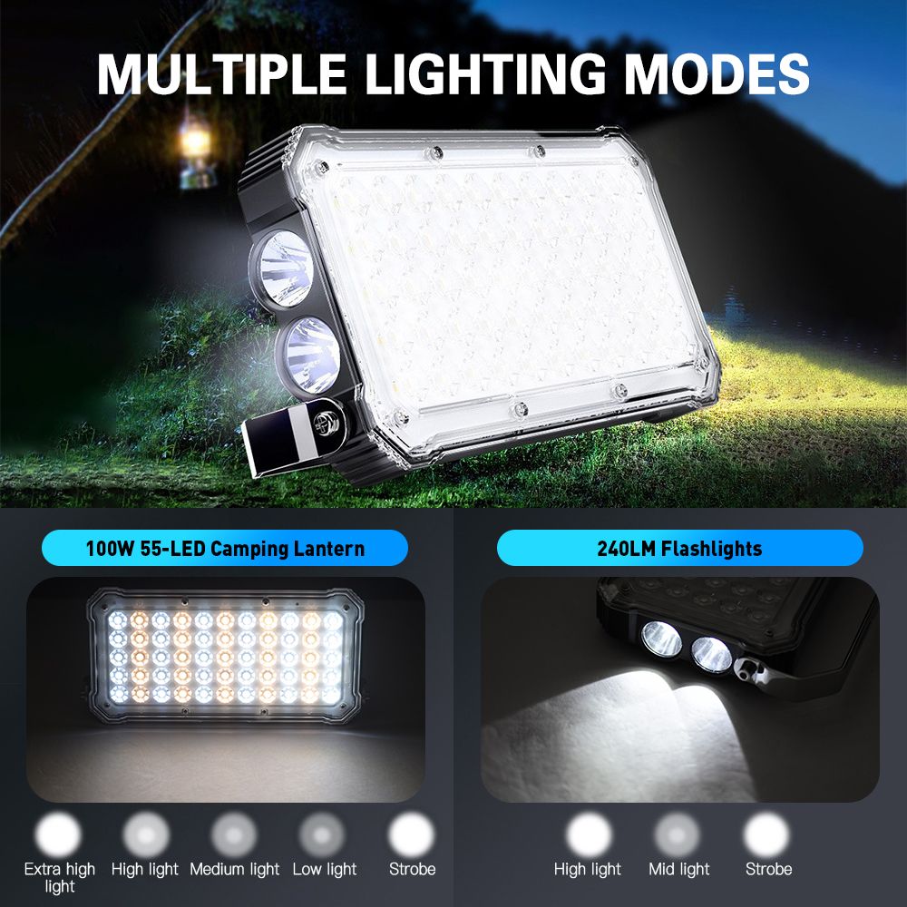 LED Camping Lantern With Wireless Charger 20000mAh