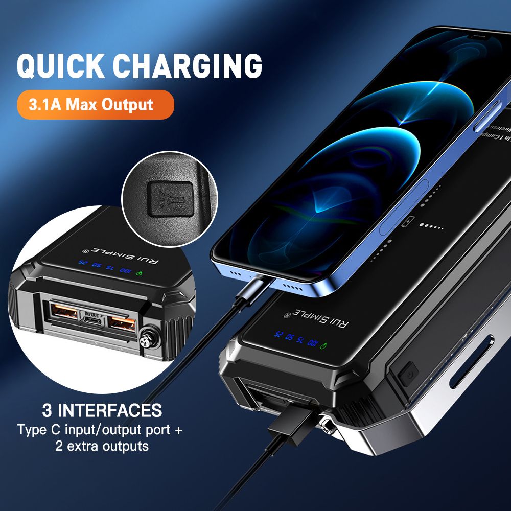 LED Camping Lantern With Wireless Charger 20000mAh