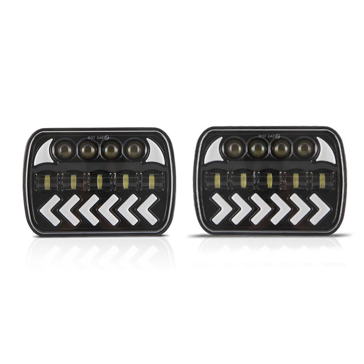 2 Pack Car LED Headlights 7inch Headlamp With White High/Low
