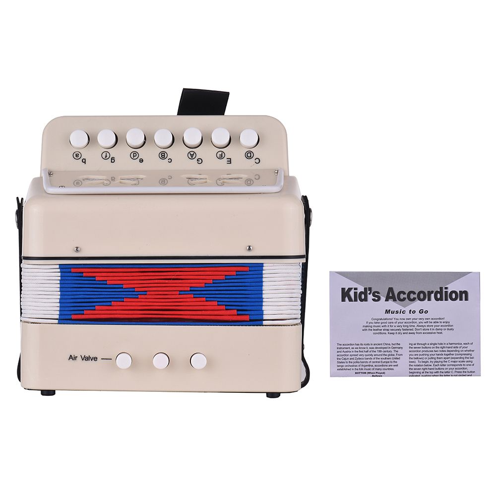 Mini 10-Button Kids Accordion Toy Supports Bass Chords 14
