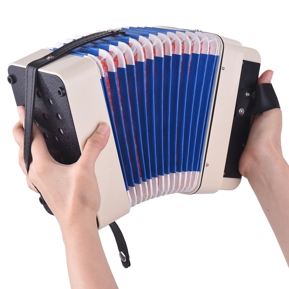 Mini 10-Button Kids Accordion Toy Supports Bass Chords 14