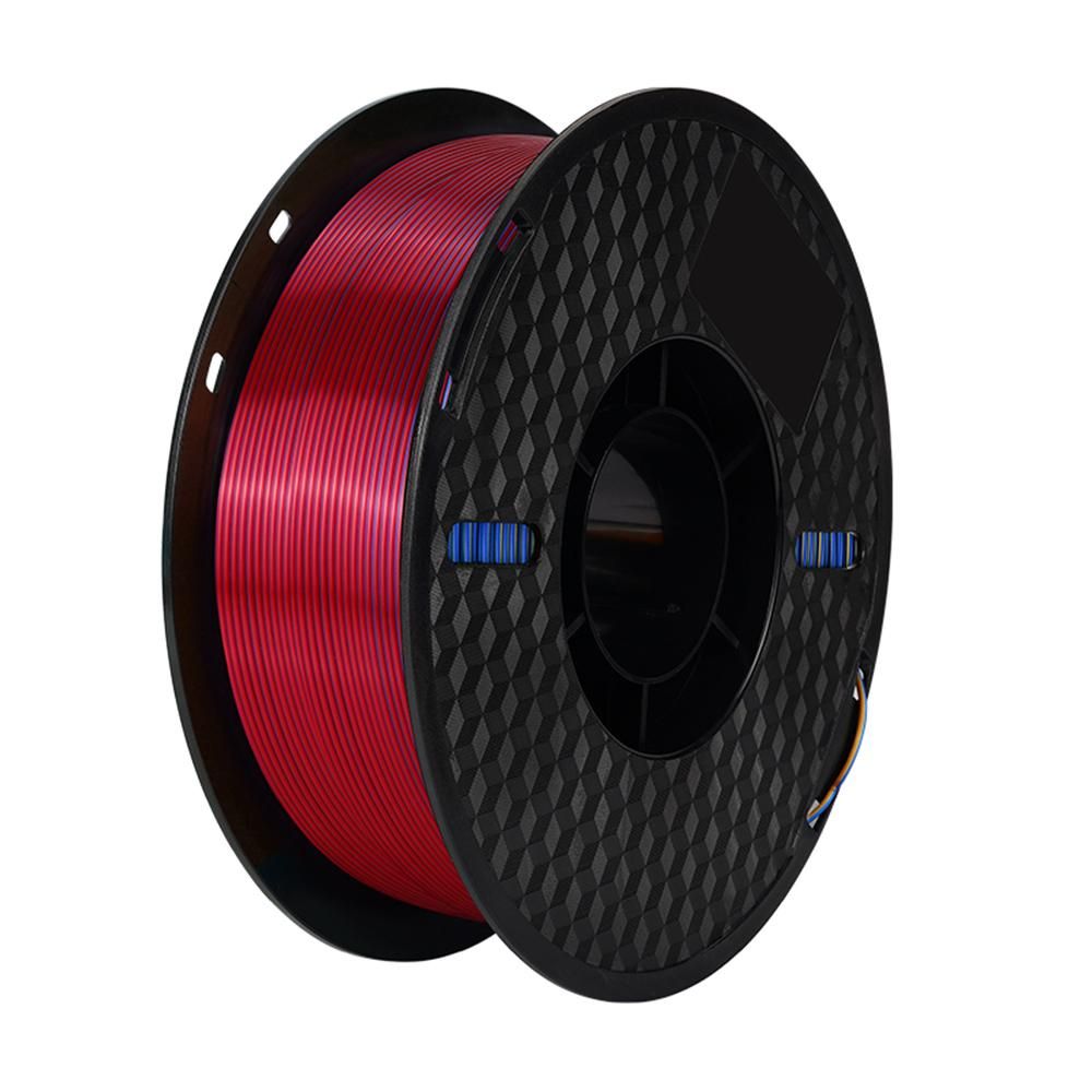KINGROON 3D Printer PLA Filament 1KG 1.75mm Triple Color Silk PLA Filament 3D Printing Material Degradable Eco- friendly Spool Dimensional Accuracy +/-0.03mm Standard 1 Roll - Silver Red Gold Blue