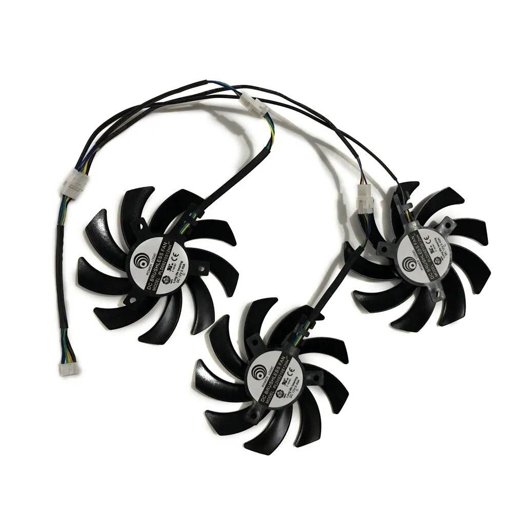 3pcs/set 85MM PLD09210S12HH GPU Video Graphics Cooler Triple Fan For Sapphire R9 390 8G PRO R9 390X R9 290/290X VGA Card Cooling