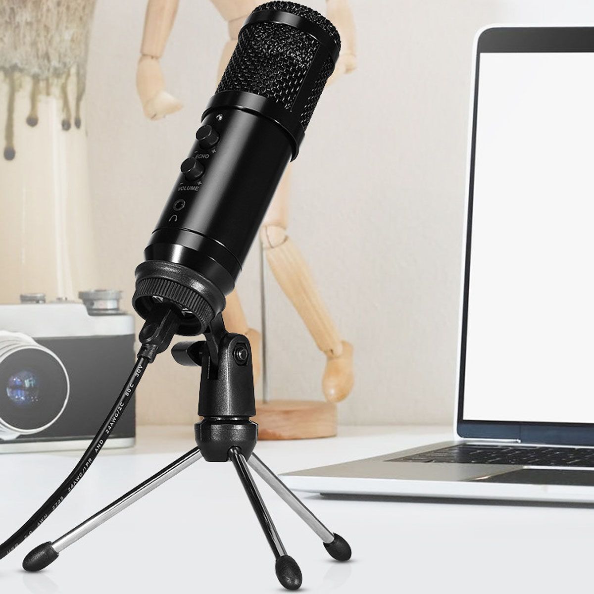 BM800 Studio Recording Condenser Podcast Kaorake Microphone Mic Kit Set Bm800 Professional Usb Radio Desktop For Pc Computer Black