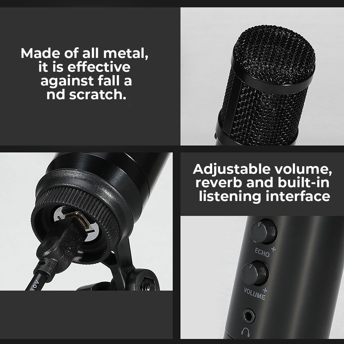 BM800 Studio Recording Condenser Podcast Kaorake Microphone Mic Kit Set Bm800 Professional Usb Radio Desktop For Pc Computer Black