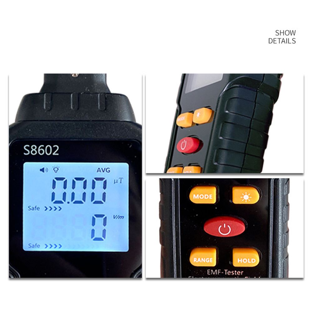 Handheld 3-in-1 Digital Radiation Dosimeter Electric Field