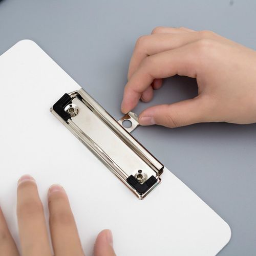 2PCS Simple File Board Folder Student Writing Board Paper Clip Restaurant Menu Folder(A5 Blue)