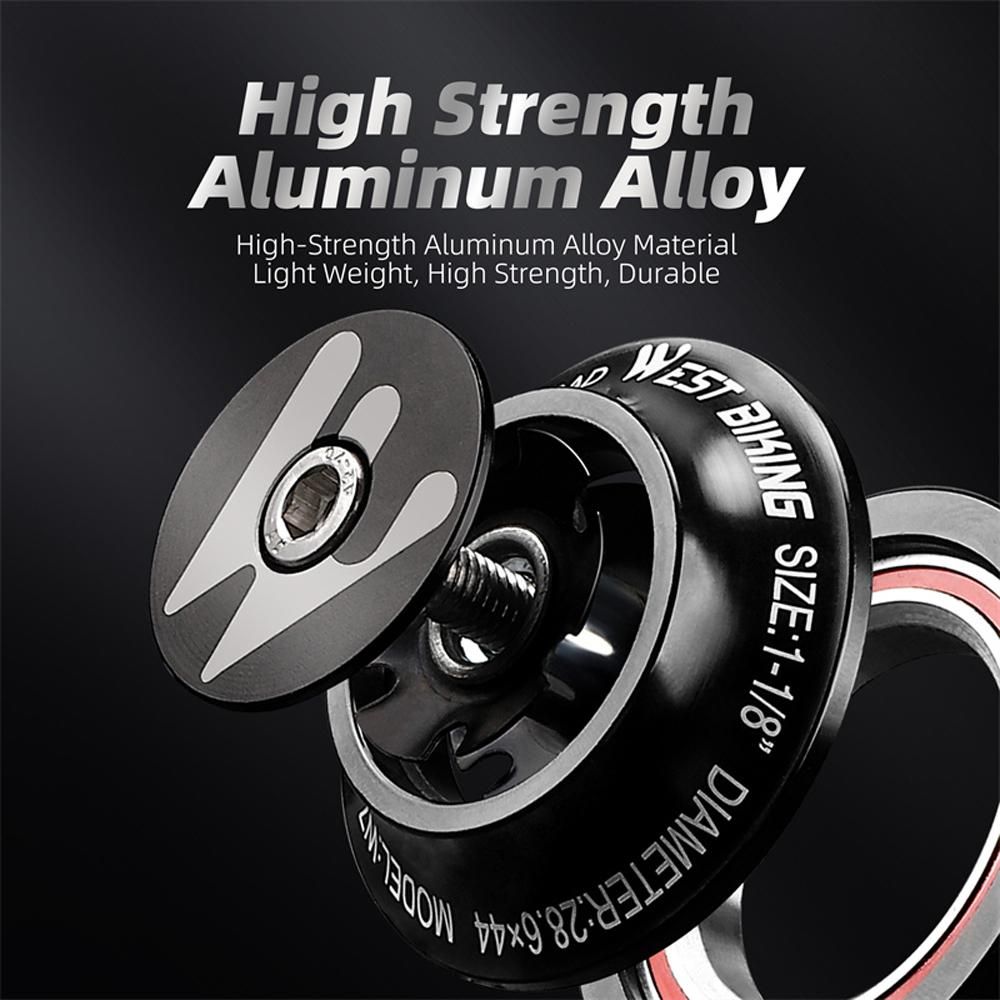Bicycle 44mm Headset Double Bearings Structure Aluminum Alloy Cycling Accessory Bike Headset Bicycle Steering Bearings