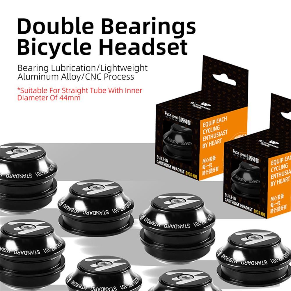 Bicycle 44mm Headset Double Bearings Structure Aluminum Alloy Cycling Accessory Bike Headset Bicycle Steering Bearings