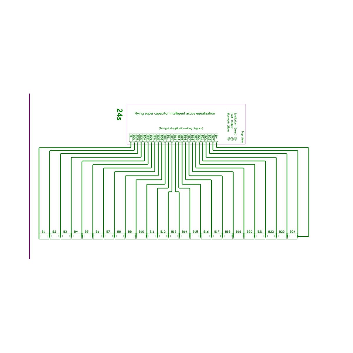 24S 22S 21S 20S 18S 17S 16S 14S 13S 11S 8S 4S 3S 2S 4A Lifepo4LTO Battery Energy Equalization with Adapter Plate
