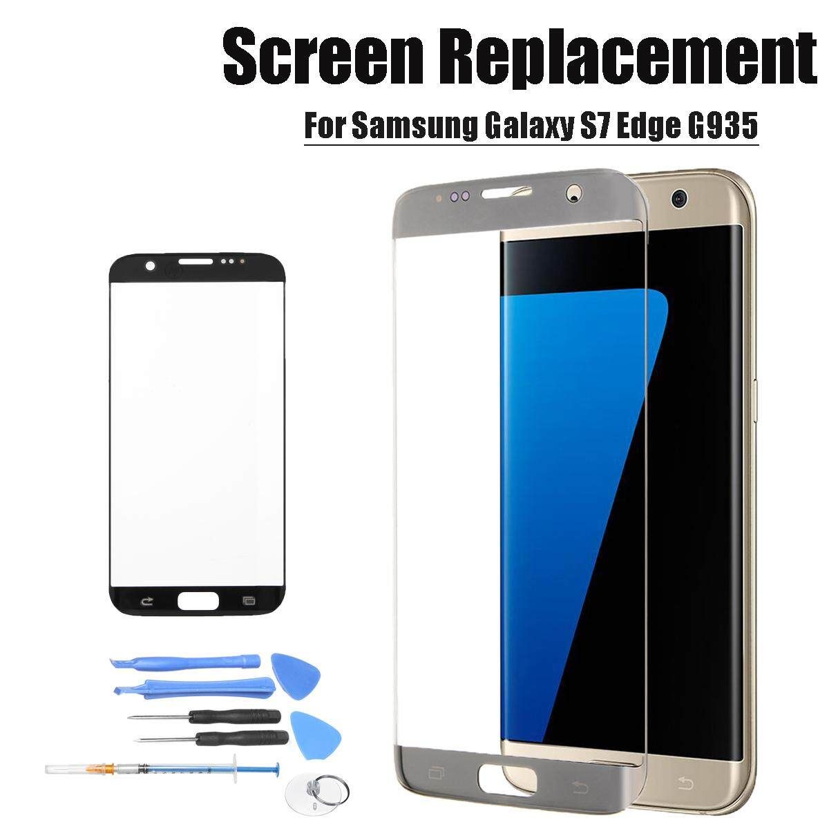 G935 -Gold- Front Glass Lens Screen Replacement Kit For Samsung Galaxy S7 Edge