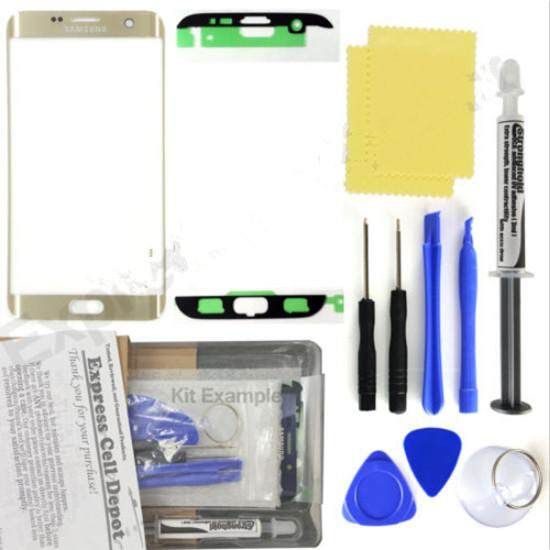 G935 -Gold- Front Glass Lens Screen Replacement Kit For Samsung Galaxy S7 Edge