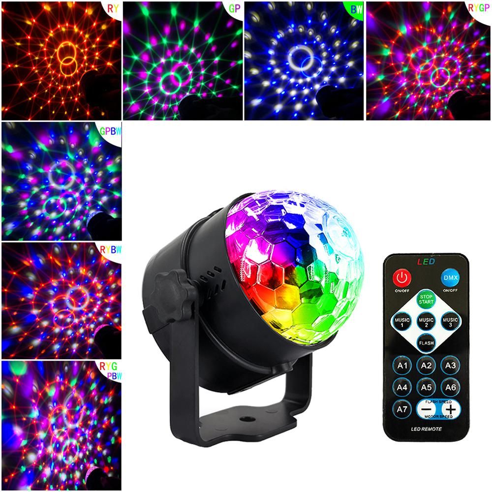 6W 6 Colors Party Light Sound Activated Lamp with Remote Control