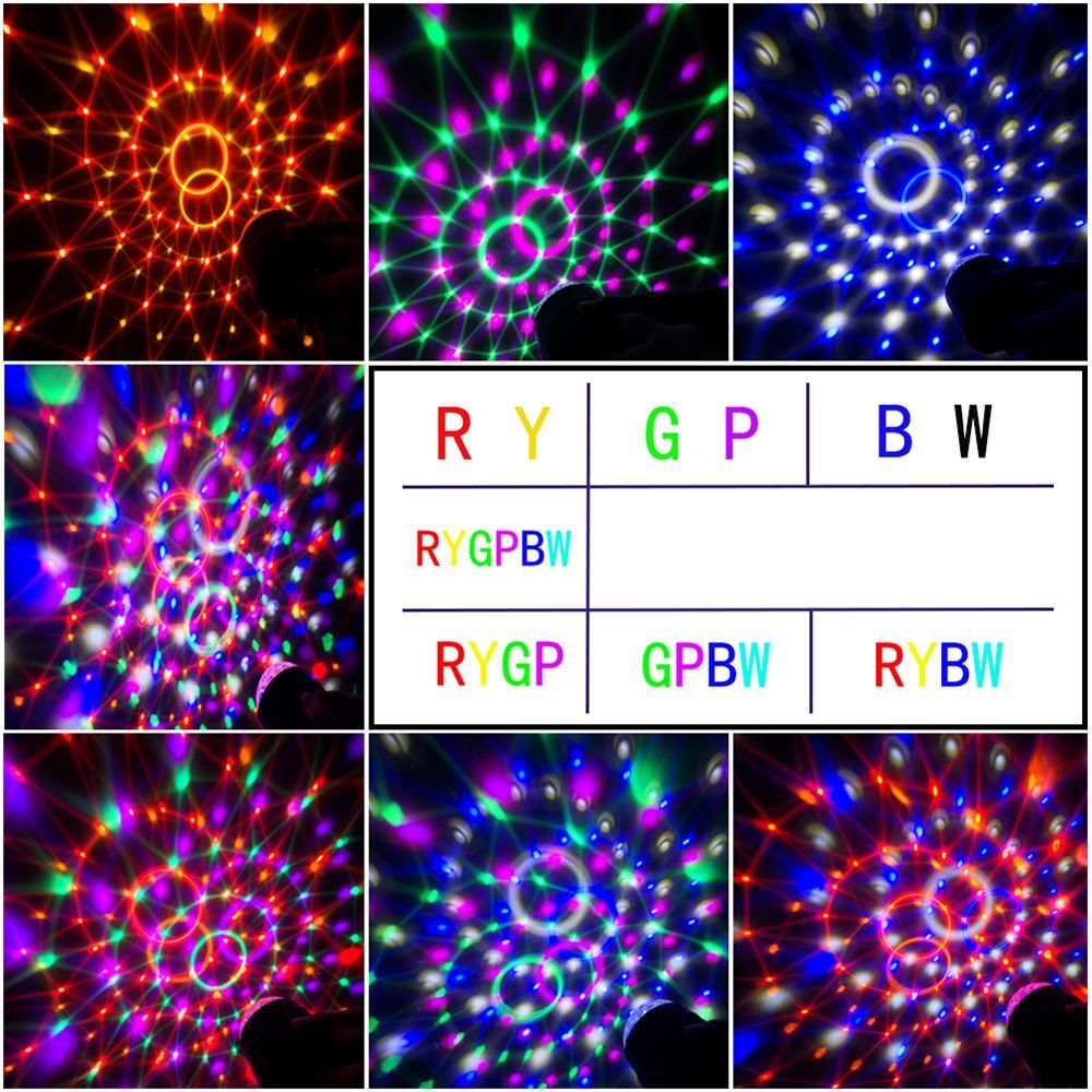 6W 6 Colors Party Light Sound Activated Lamp with Remote Control