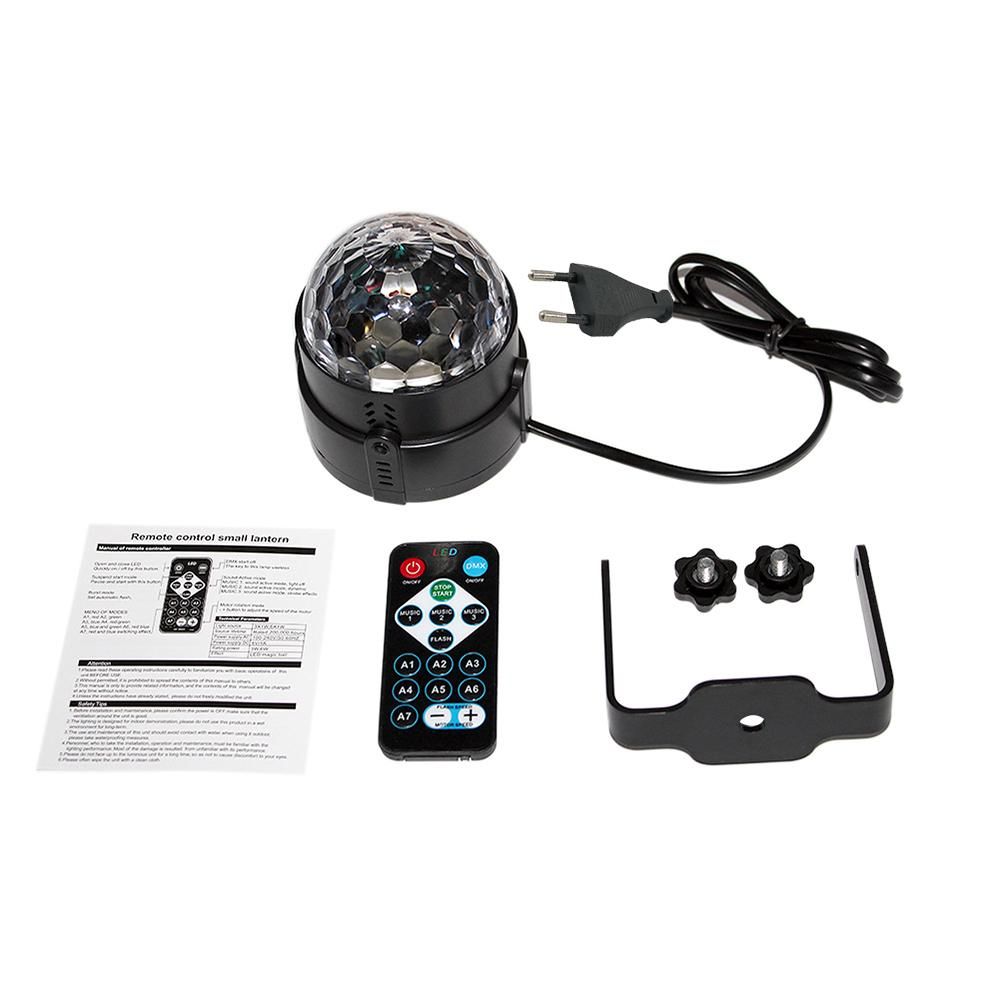 6W 6 Colors Party Light Sound Activated Lamp with Remote Control