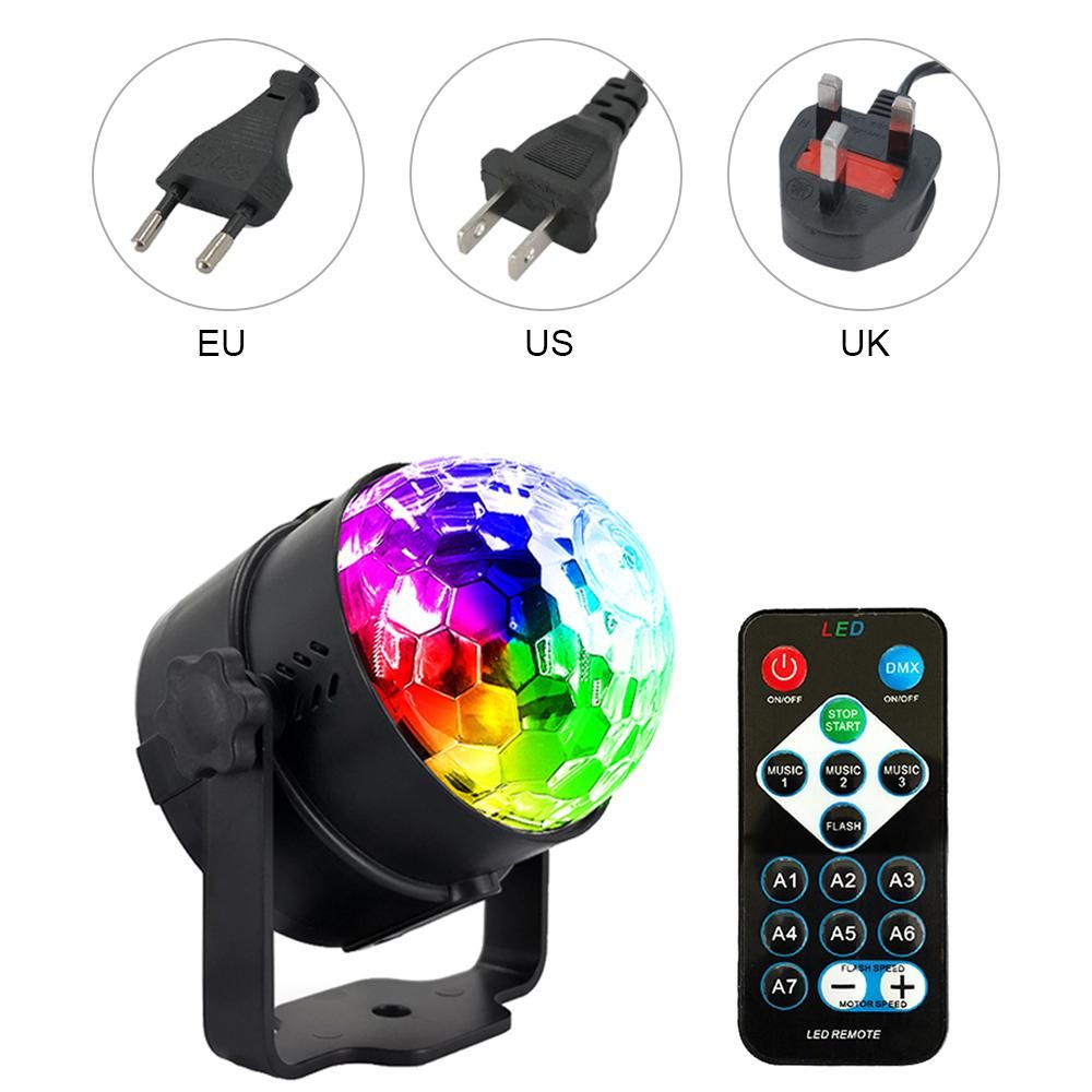 6W 6 Colors Party Light Sound Activated Lamp with Remote Control