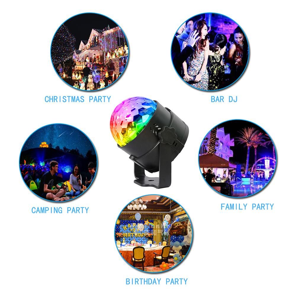 6W 6 Colors Party Light Sound Activated Lamp with Remote Control