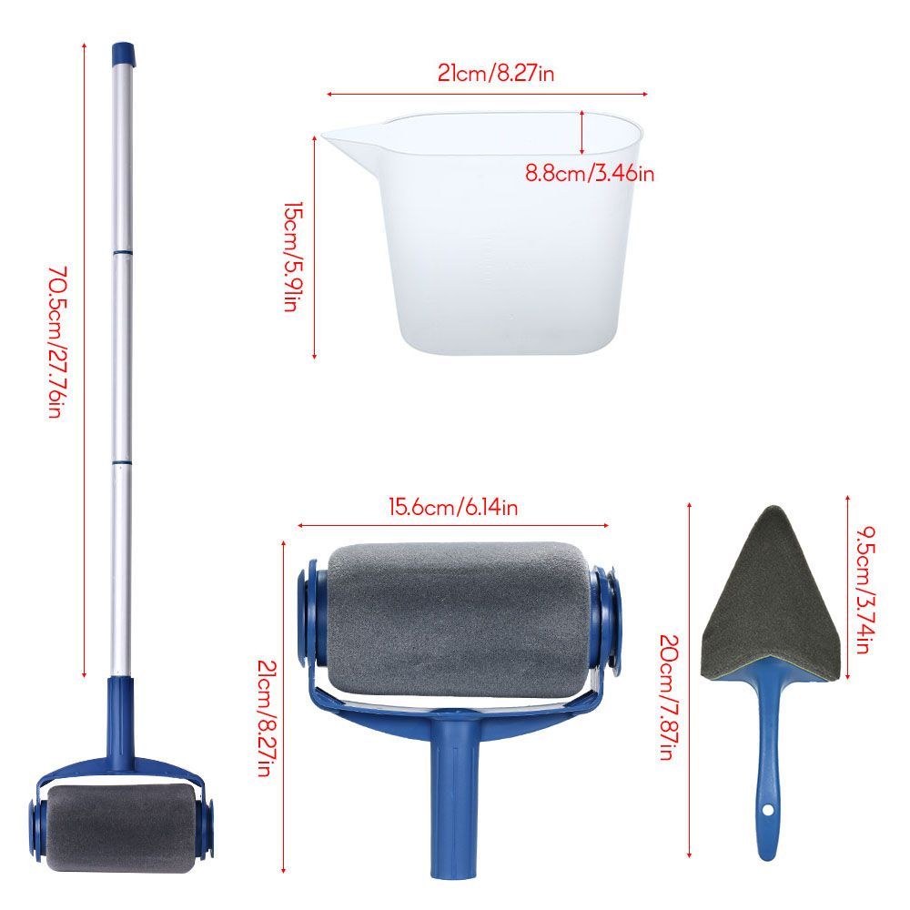 Paint Roller Set With Sticks Decorate Runner Tool Painting