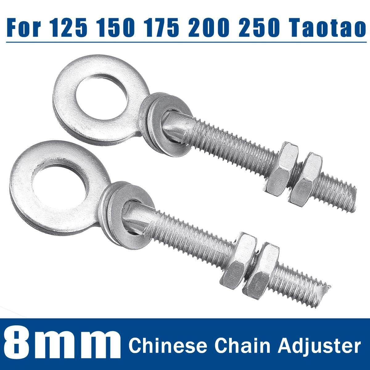 1 Pair 8mm Chain Tensioner Adjuster 125 150 175 200 250cc PIT ATV Dirt Bike Quad