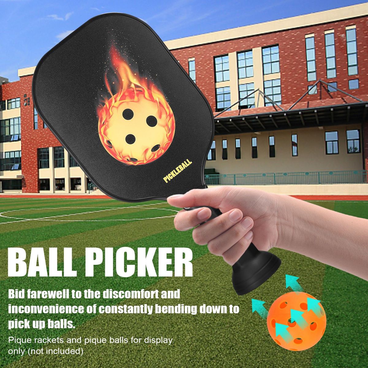 Silicone Pickleball Ball Retriever 2pcs Pick Up Pickleball Balls Tool Set Pickleball Paddle Bottom Attachement Ball Picker Kit