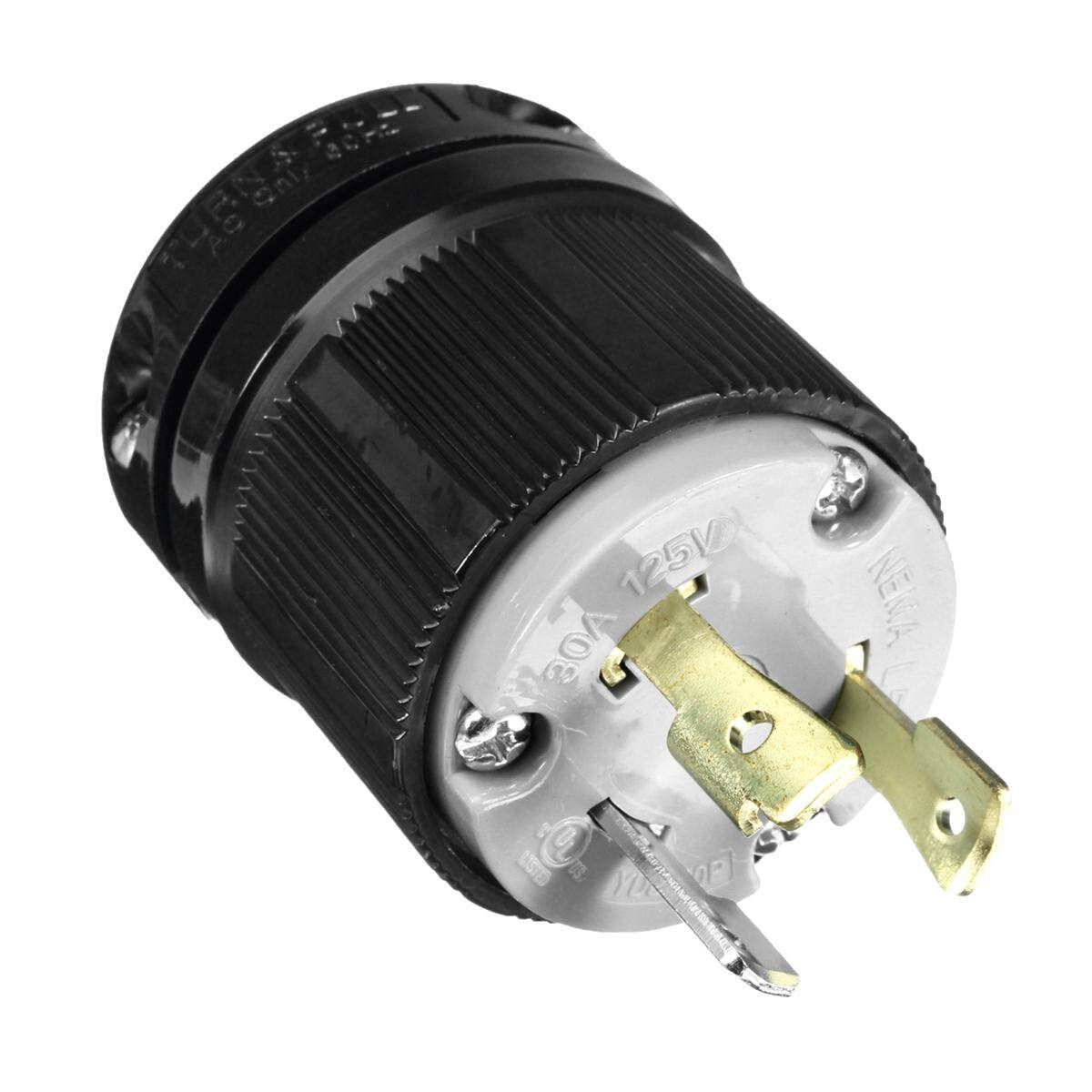 NEMA L5-30P Locking Plug Rated For 125V 30A 2-Pole 3-Wire Grounding