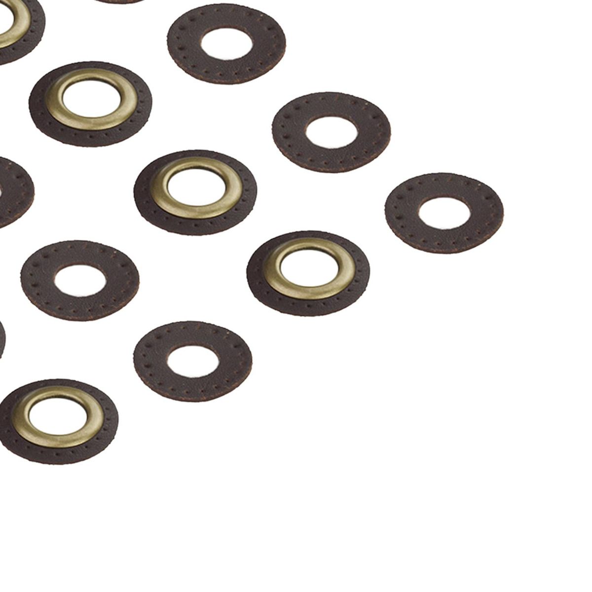 Grommets Eyelets Set, PU Leather Grommets, Sew On  Dark Brown