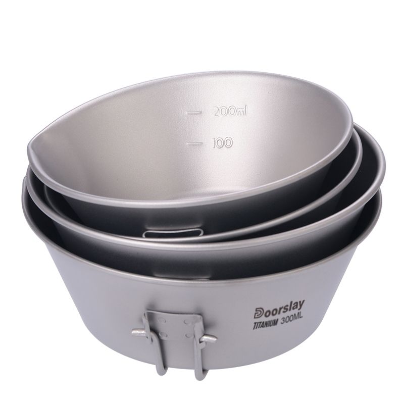 Doorslay 300ml/450ml Titanium Bowl Ultralight Camping Dinner
