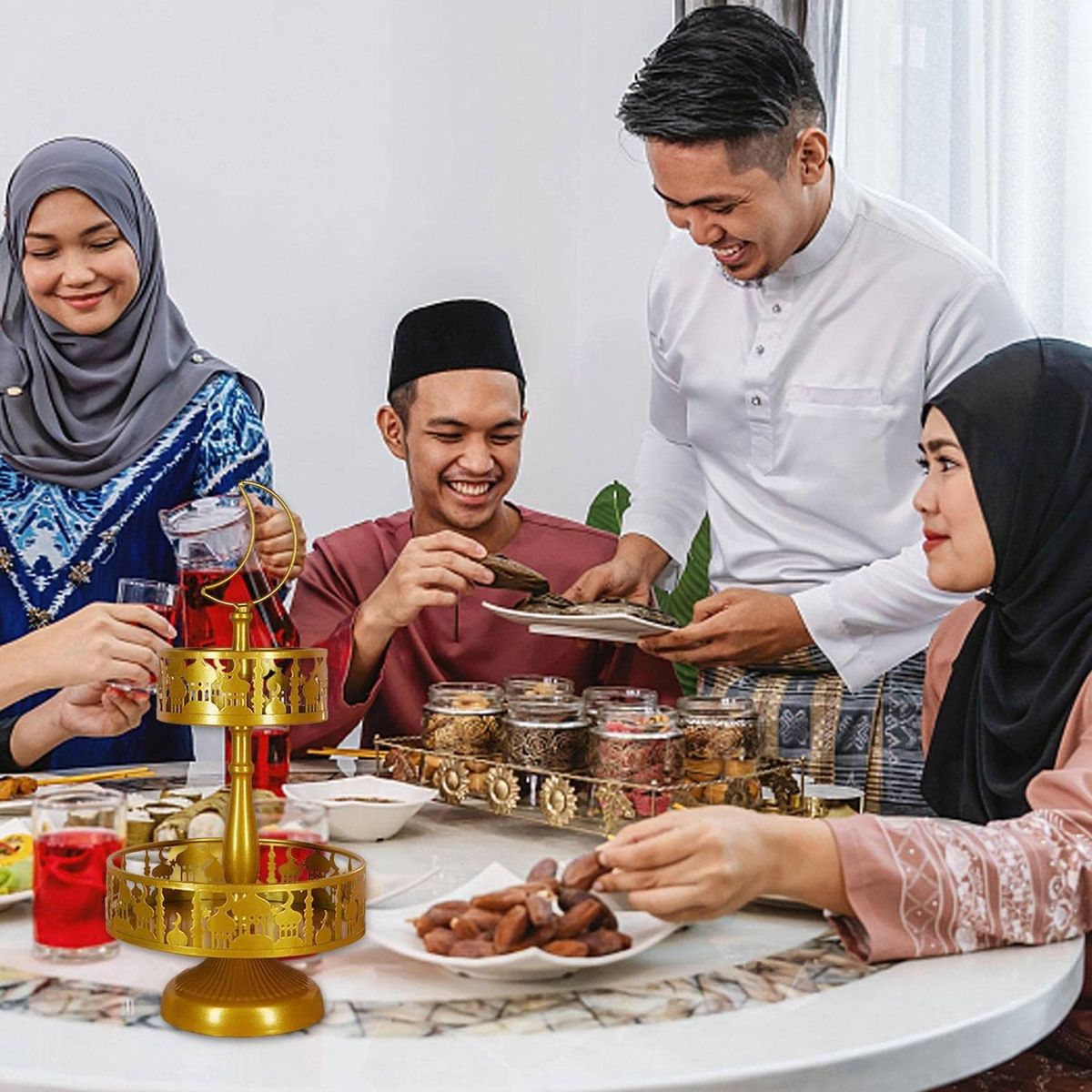 Ramadan Tray Eid Mubarak Plate Muslim Metal Tray Party
