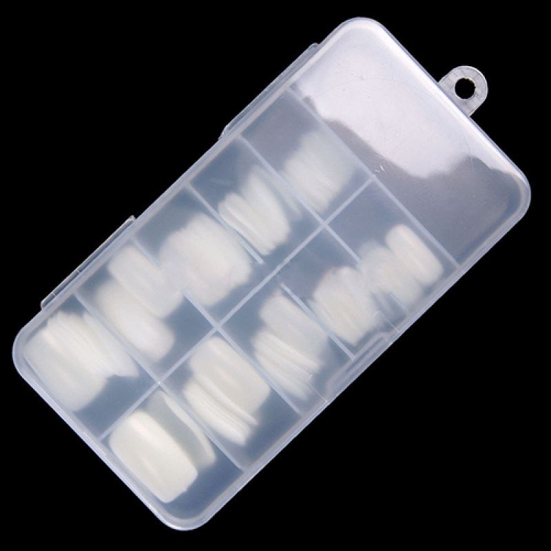 100Pcs French Full Cover Acrylic False Fake Nail Art Tips-